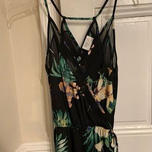 Womens Black Floral style tank top